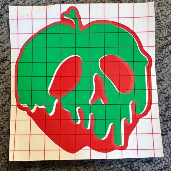 Poison Skull Apple Sticker - Picture 1 of 1